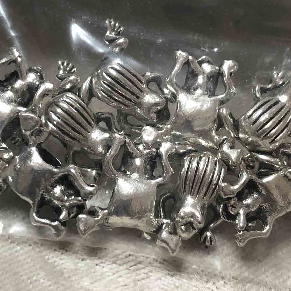 Pewter Large Hole Enchanted Frog Beads