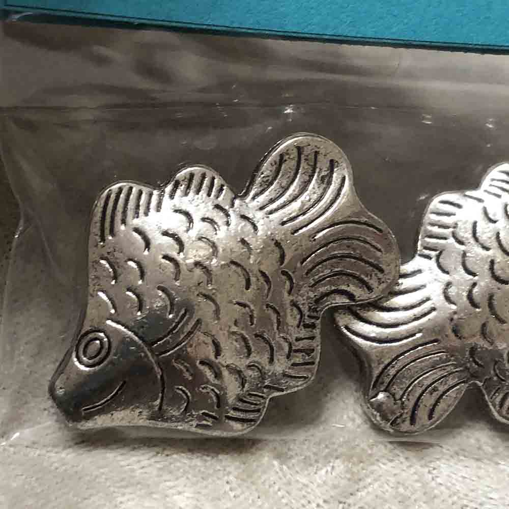 Pewter Large Silver Fish Beads