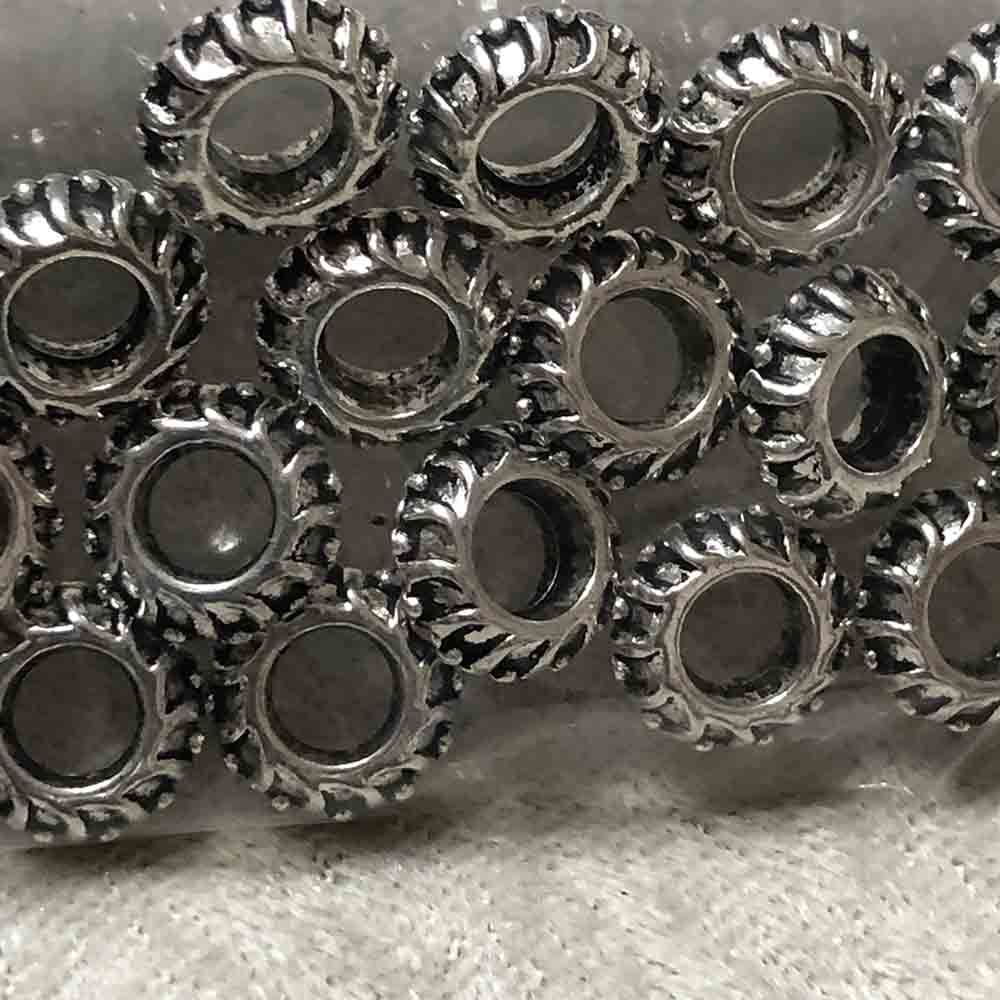 Pewter Large Hole Daisy Beads