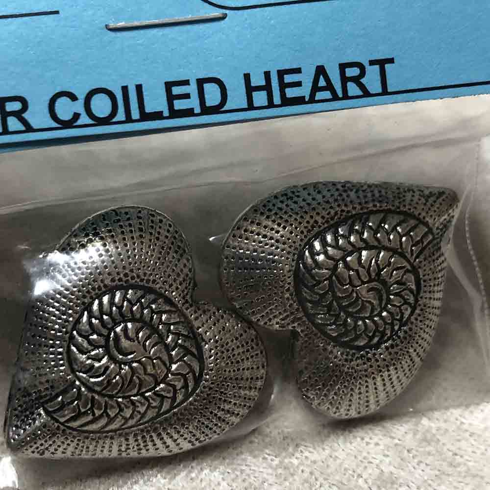 Pewter Large Coiled Heart Beads