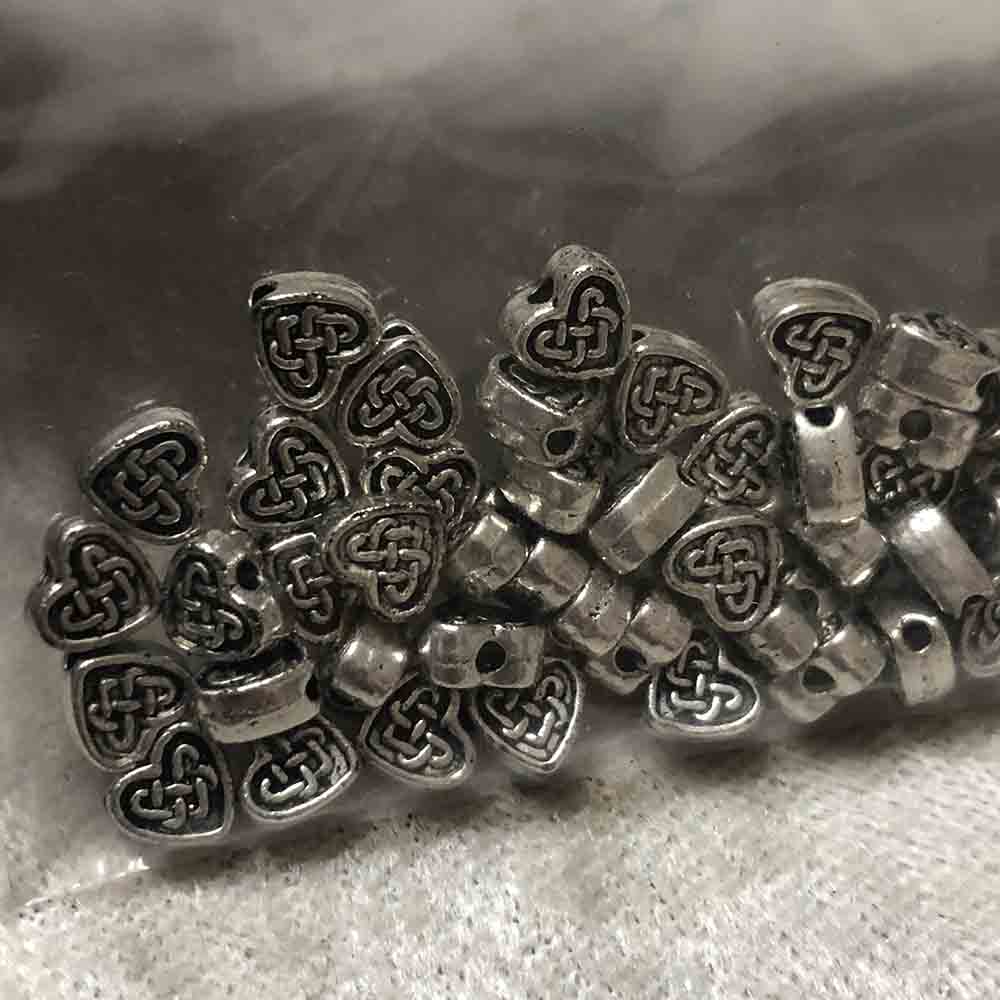 Pewter Tiny Celtic Heart Beads