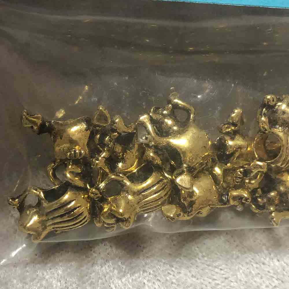 Gold Plated Large Hole Enchanted Frog Beads