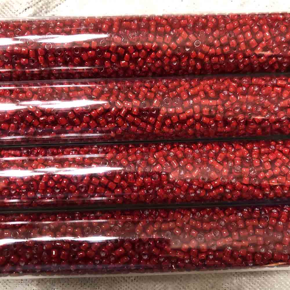 11/0 White Lined Red 327Y Japanese Seed Beads