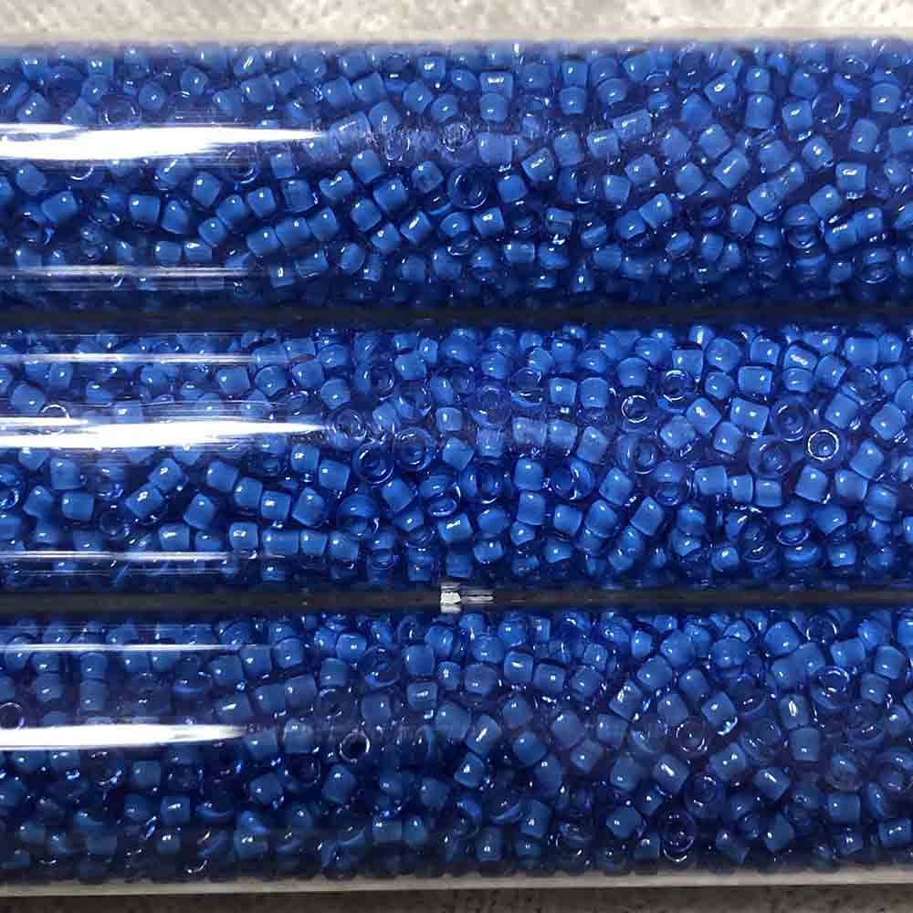 11/0 White Lined Sapphire Blue 387D Japanese Seed Beads