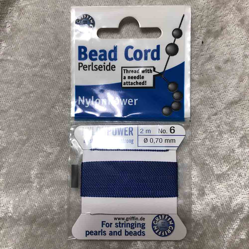 No. 6 Nylon Dark Blue Bead Cord