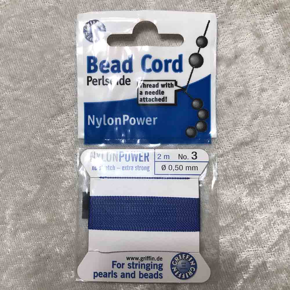 No. 3 Nylon Dark Blue Bead Cord