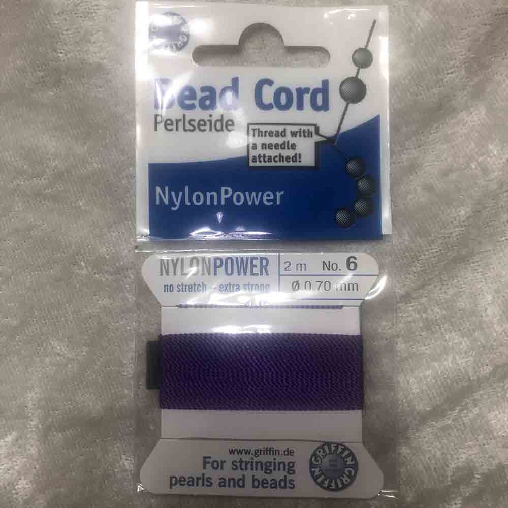 No. 6 Nylon Amethyst Bead Cord