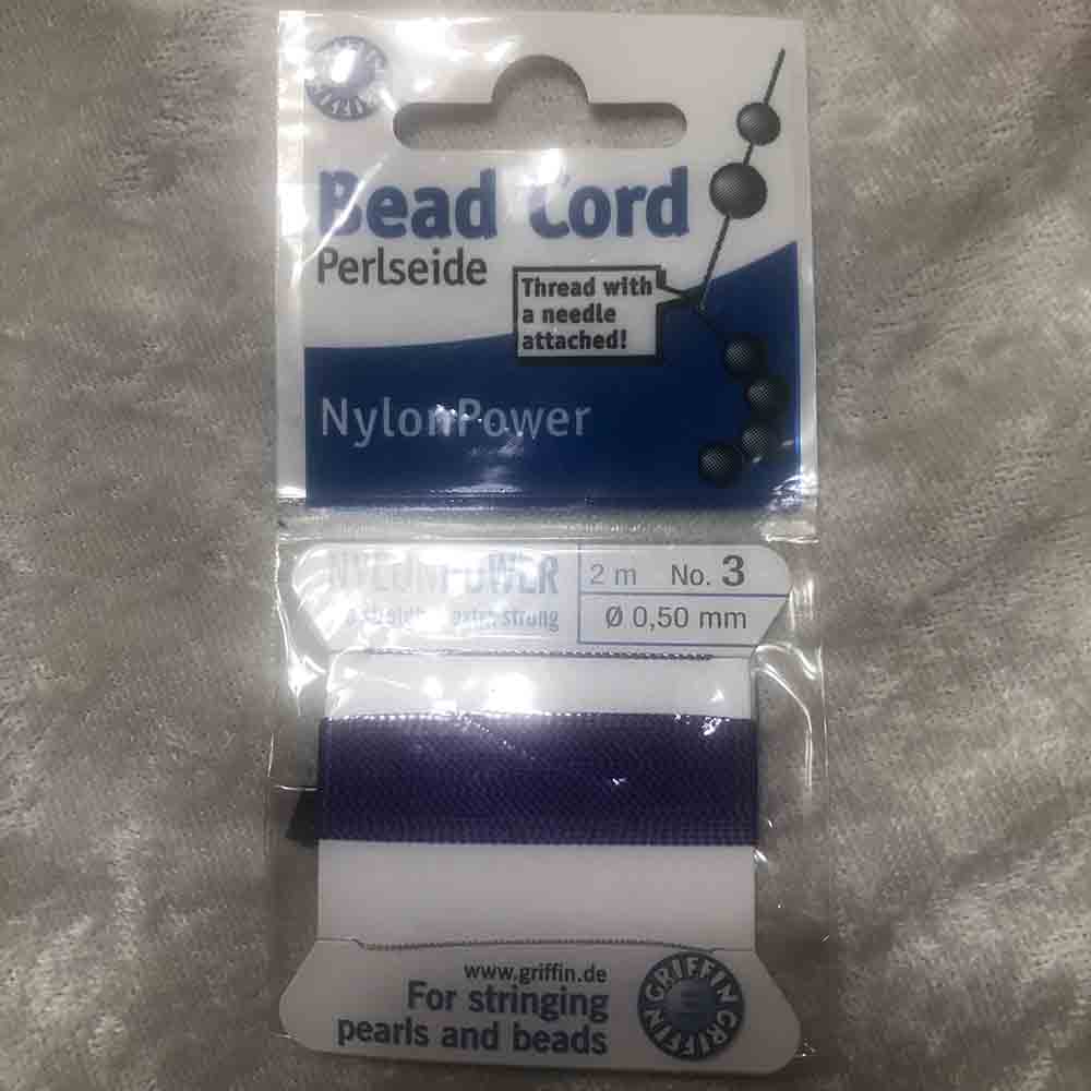 No. 3 Nylon Amethyst Bead Cord