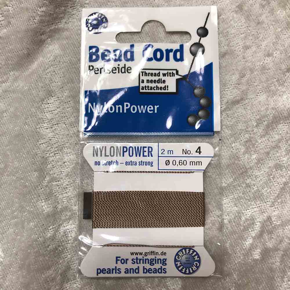 No. 4 Nylon Beige Bead Cord