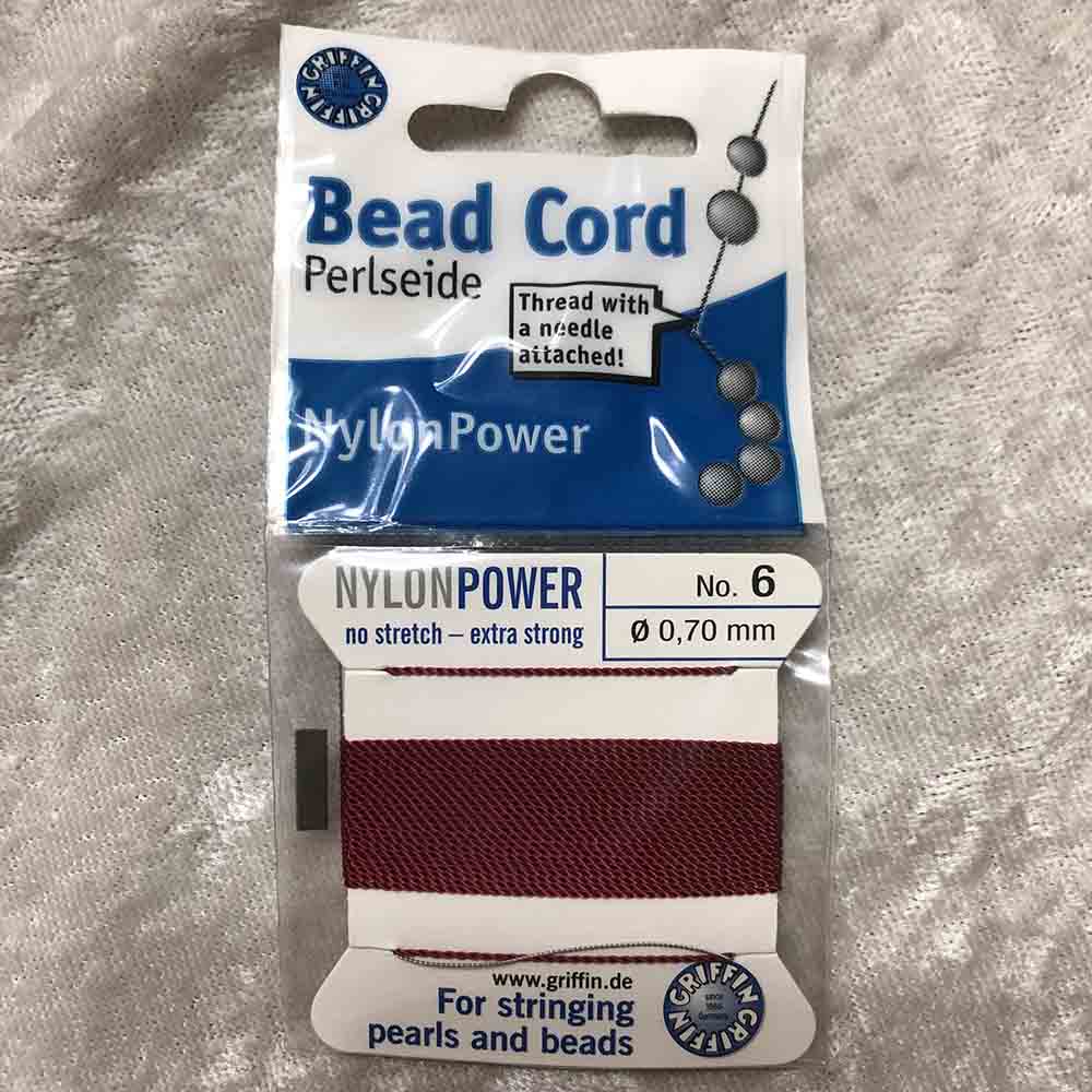 No. 6 Nylon Garnet Bead Cord