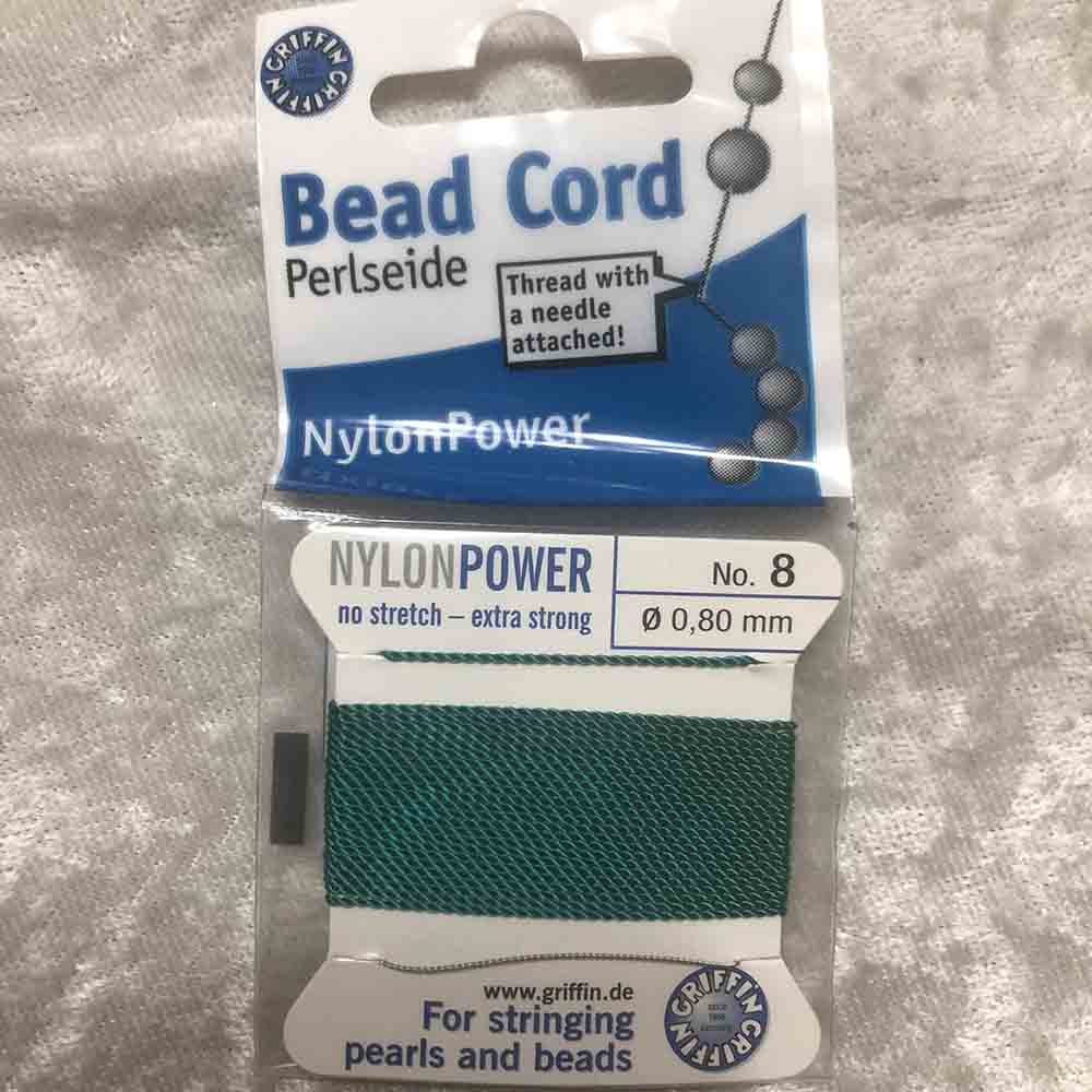 No. 8 Nylon Green Bead Cord