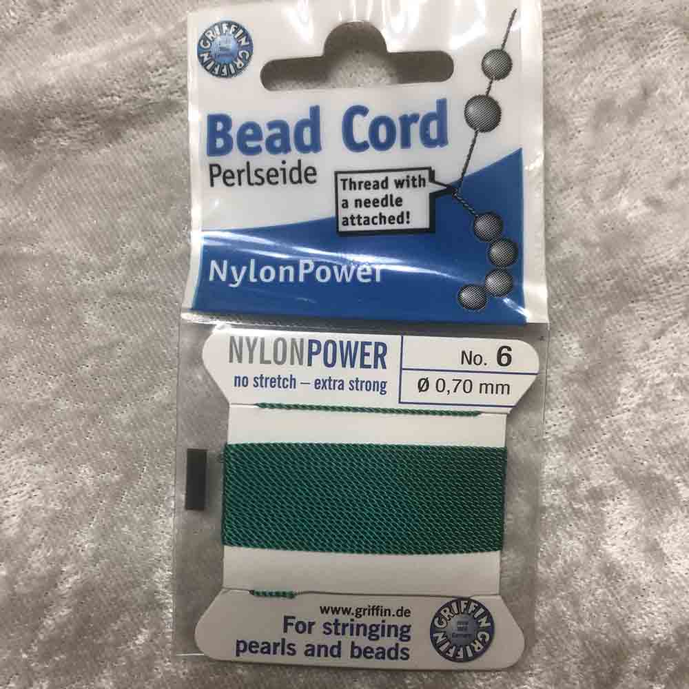 No. 6 Nylon Green Bead Cord