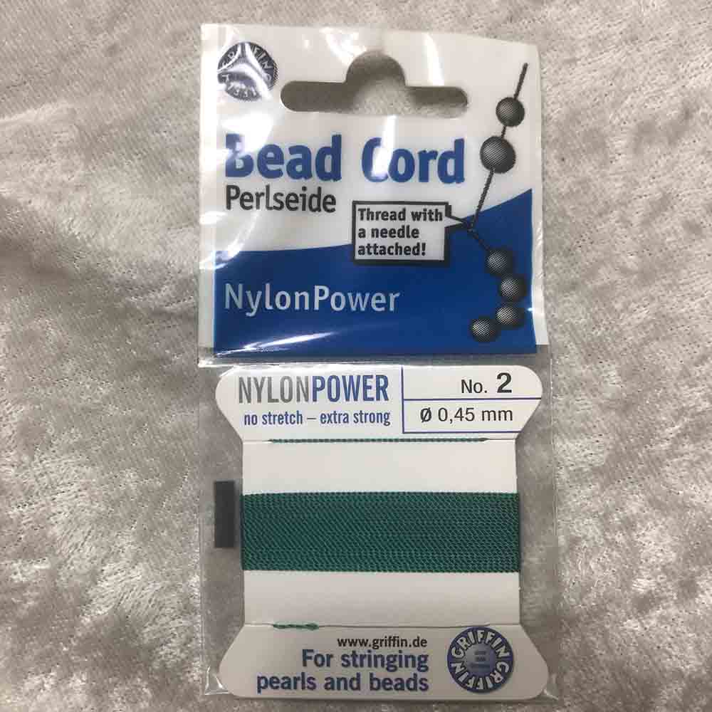 No. 2 Nylon Green Bead Cord