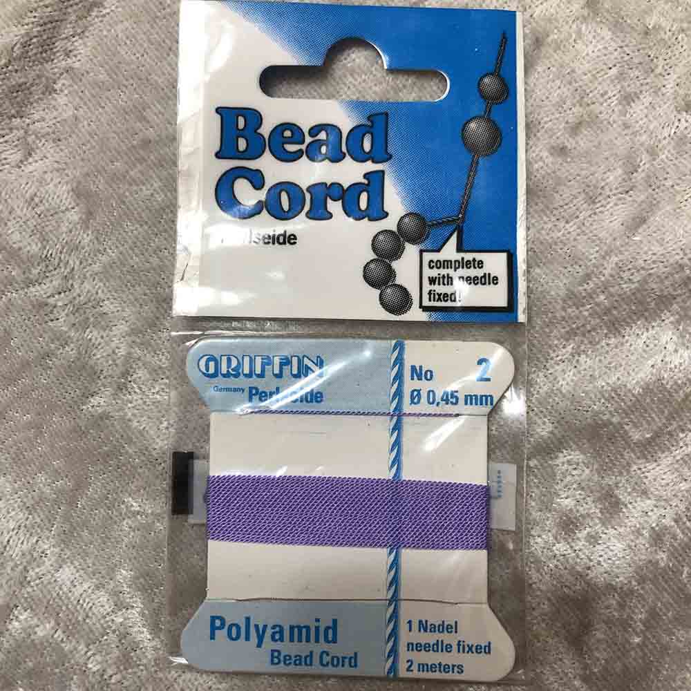 No. 2 Perlseide Purple Bead Cord