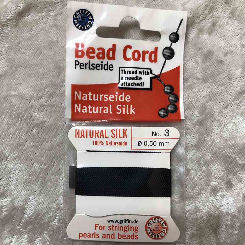 No. 3 Silk Black Bead Cord