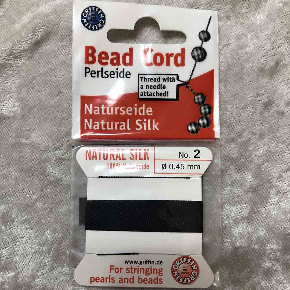 No. 2 Silk Black Bead Cord