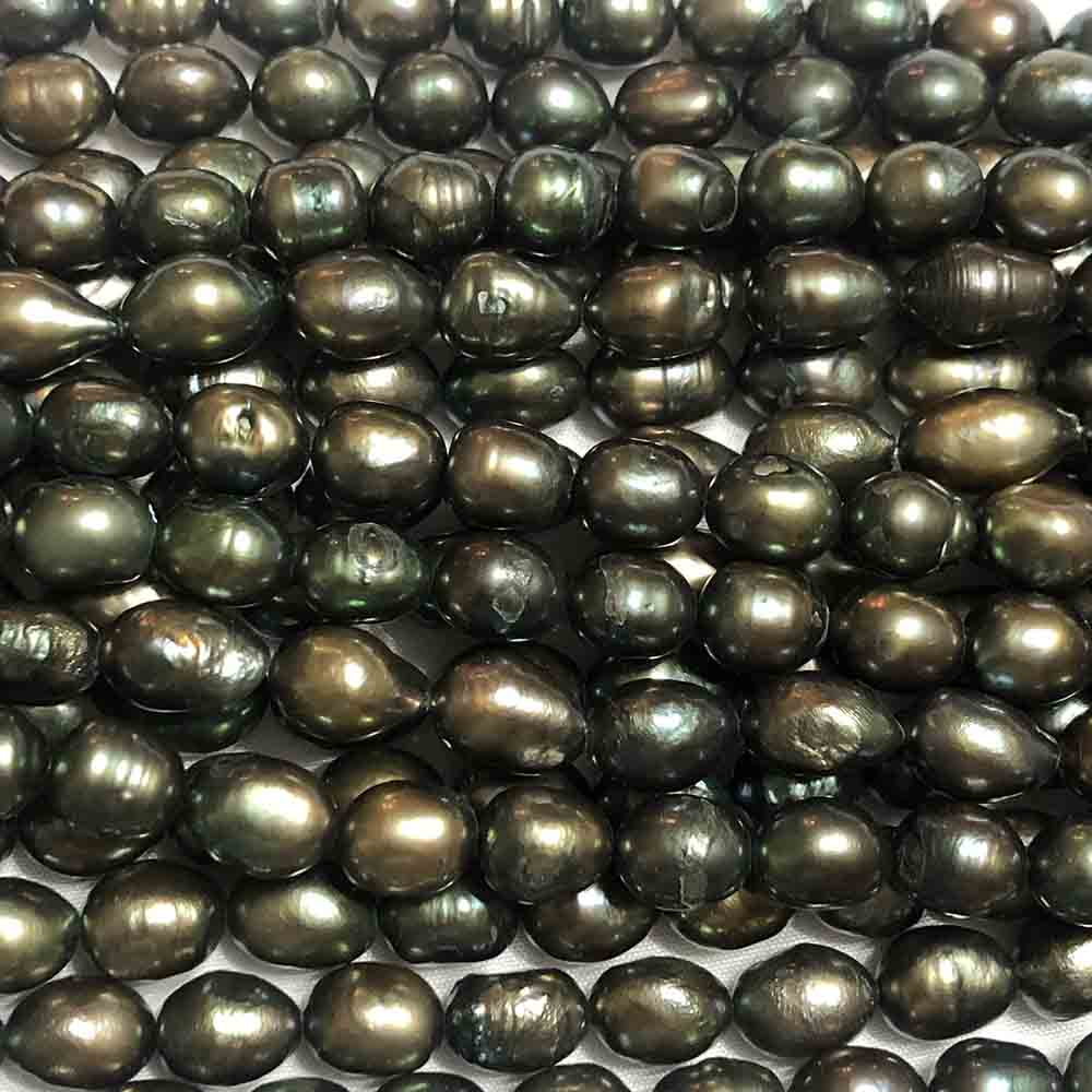 Green Iris Large Oval Rough Cultured Pearls