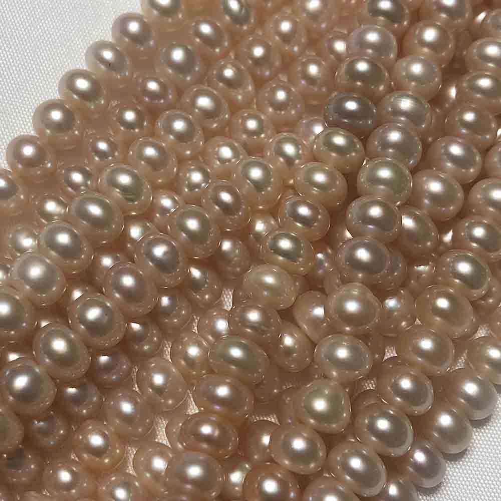 Medium Peach Rondelle Cultured Pearls