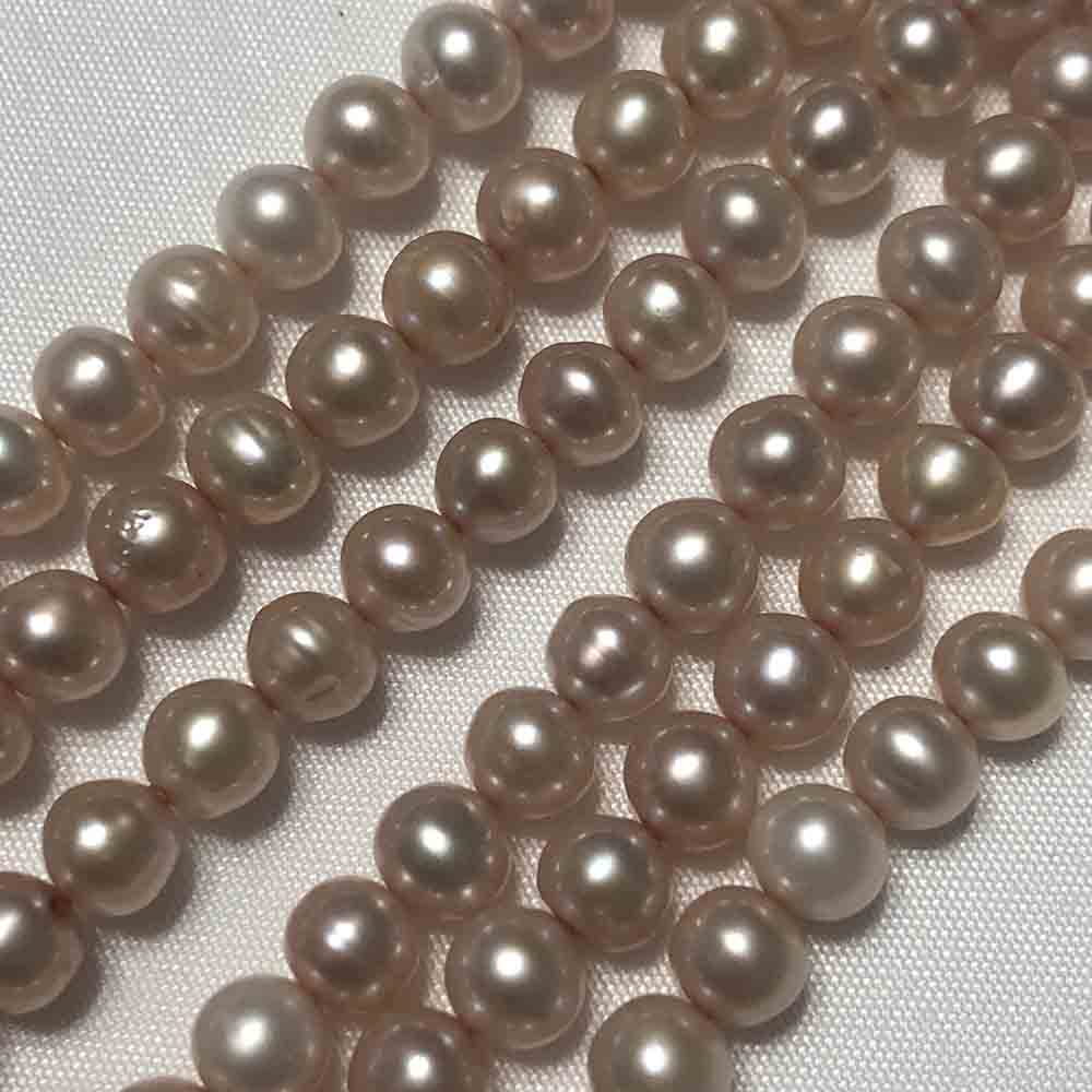 Medium Small Light Pink Round Cultured Pearls