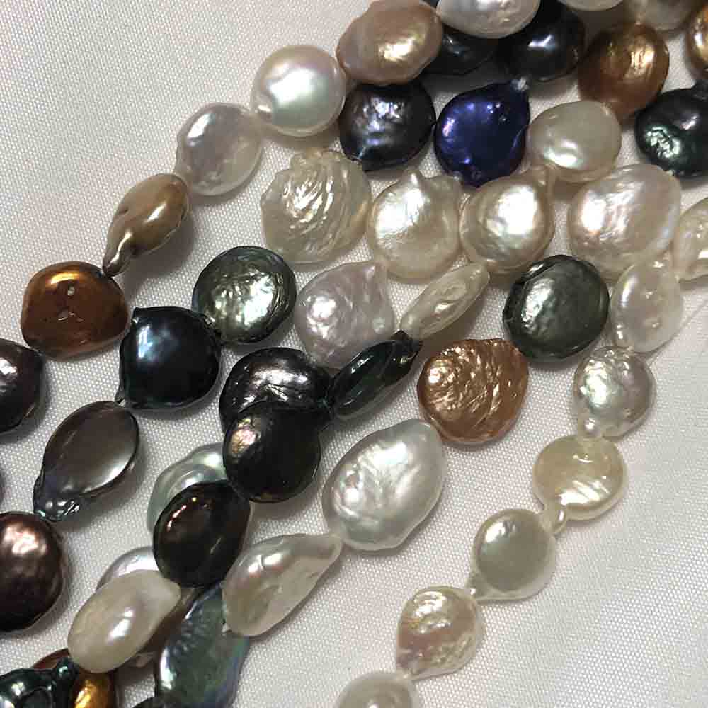 Medium Multi-Hued Disc Shaped Cultured Pearls