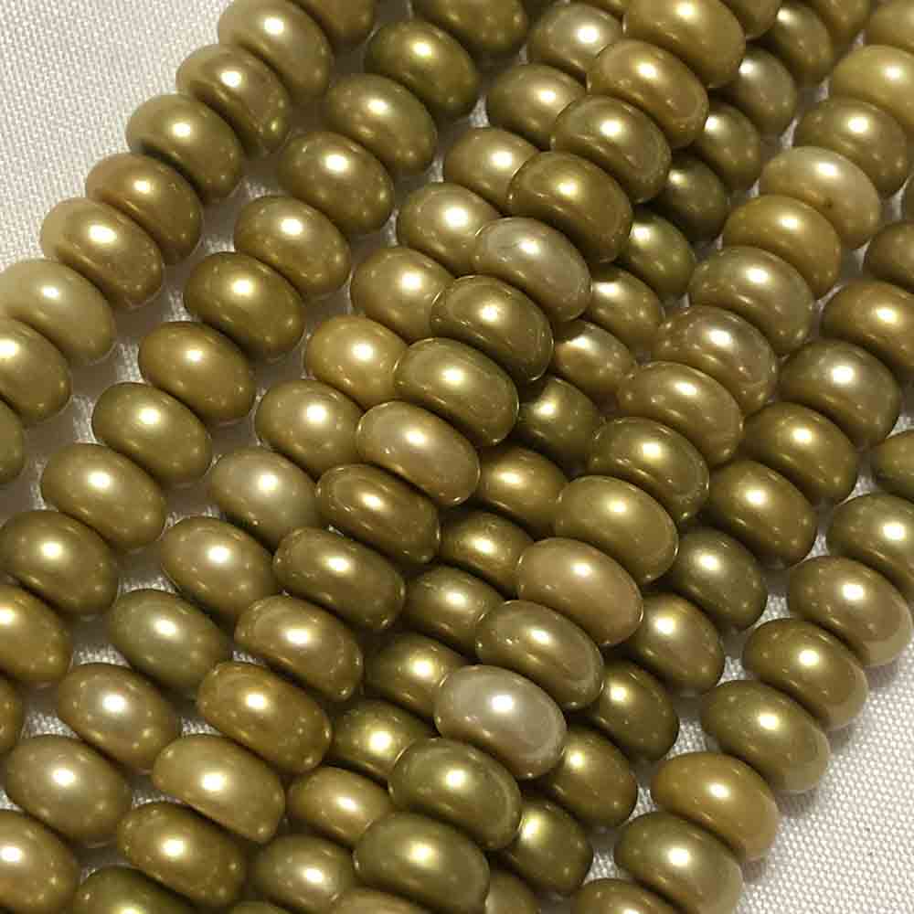 Large Light Gold Rondelle Cultured Pearls