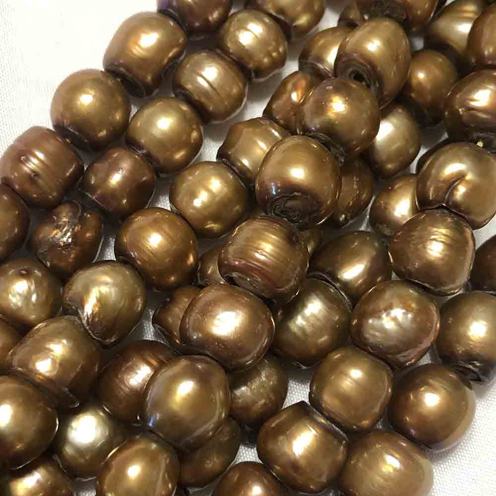 Large Light Bronze Irregular Oval Cultured Pearls