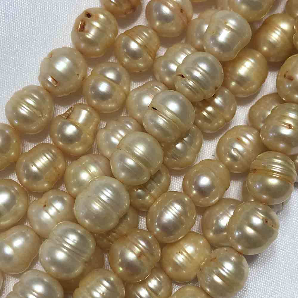 Medium Large Light Cream Irregular Oval Cultured Pearls