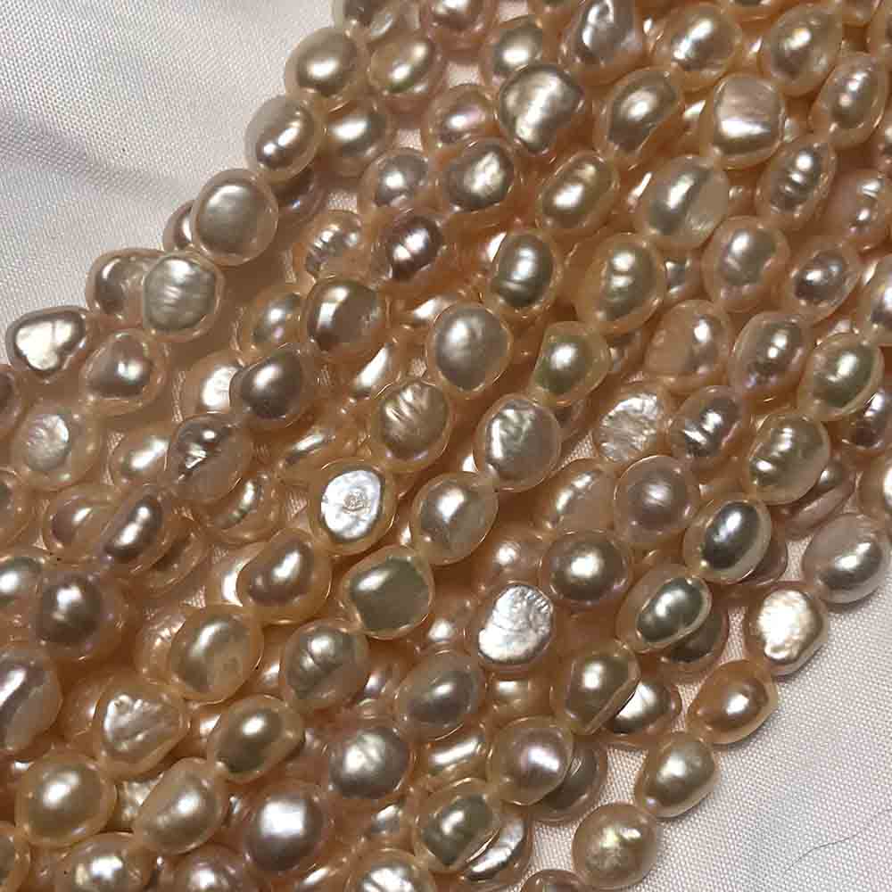 Medium Pink Cream Irregular Oblong Cultured Pearls