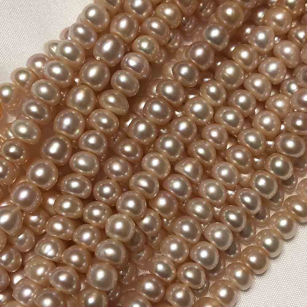 Medium Small Peach Rondelle Cultured Pearls