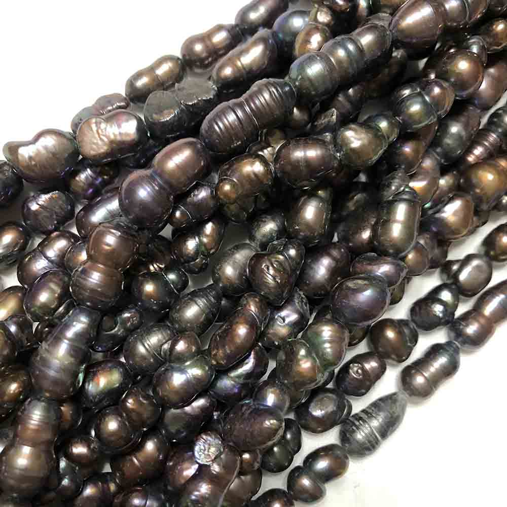 Medium Large Purple Iris Irregular Oblong Cultured Pearls