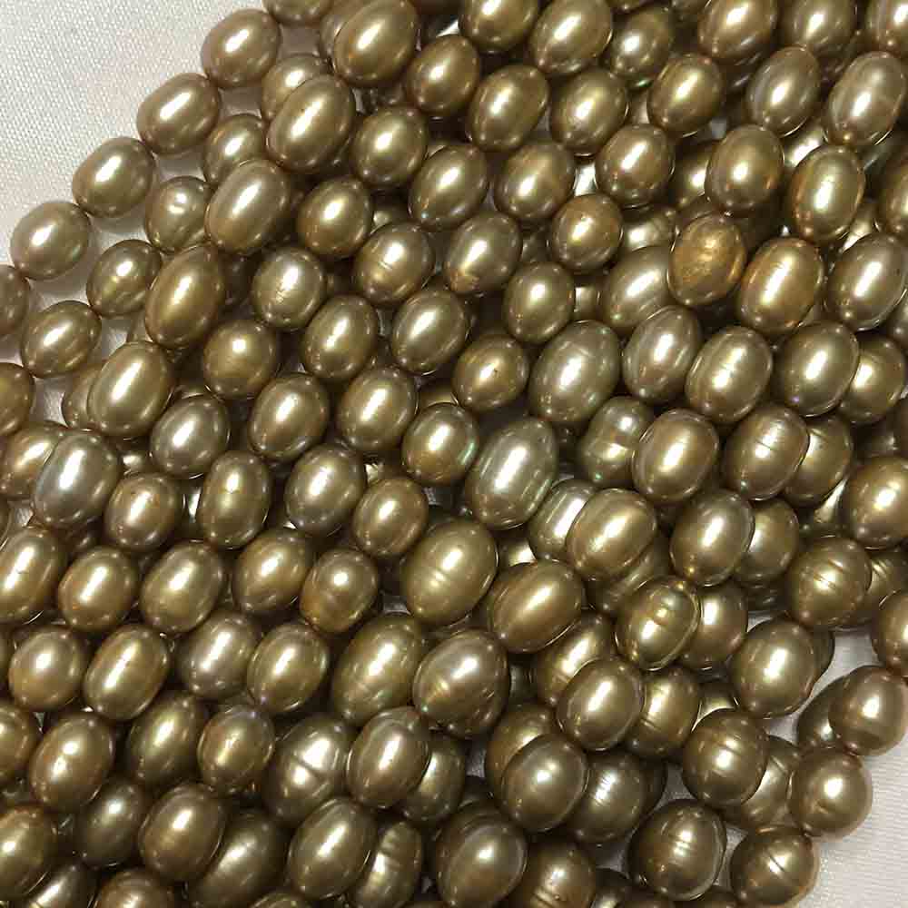 Small Gold Oblong Cultured Pearls