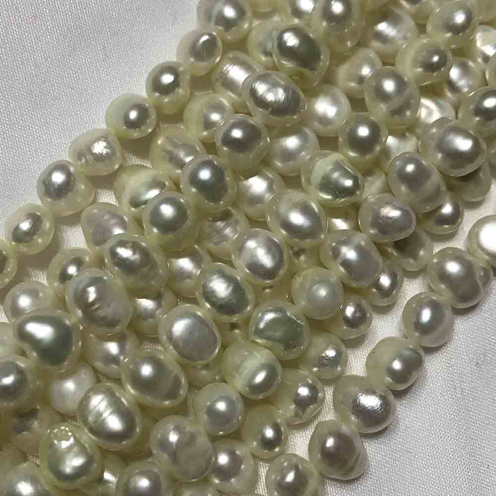 Medium Large Yellow Green Irregular Oblong Cultured Pearls