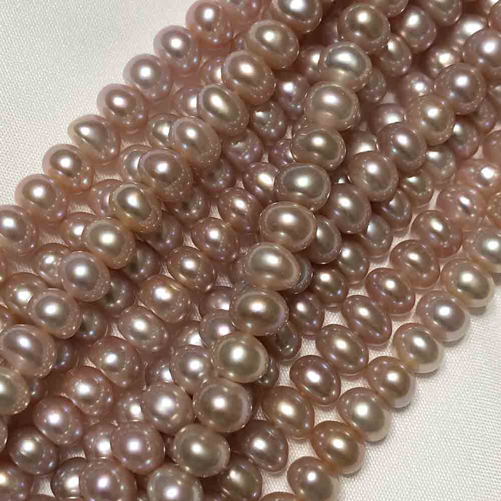 Medium Rose Pink Rondelle Cultured Pearls