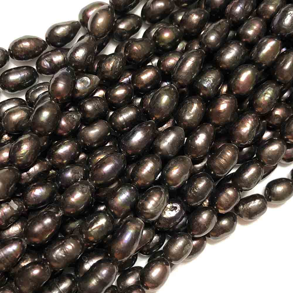 Large Dark Bronze Iris Oblong Shaped Cultured Pearls