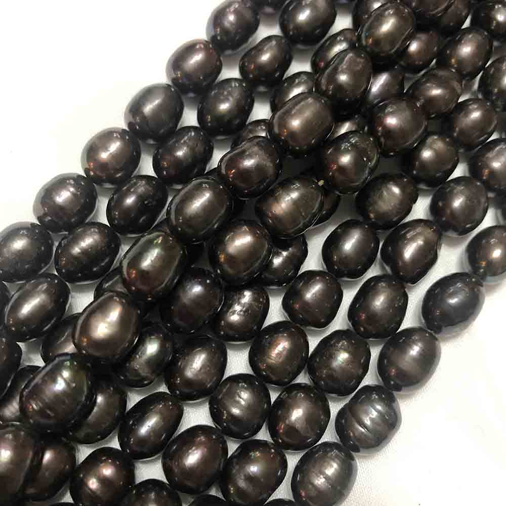 Medium Large Dark Iris irregular Oblong Cultured Pearls