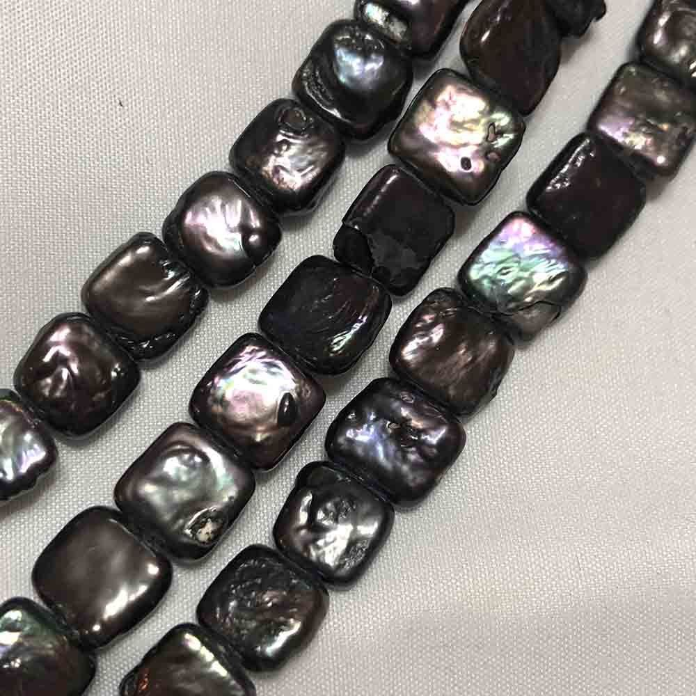 Medium Purple Iris Flat Square Cultured Pearls