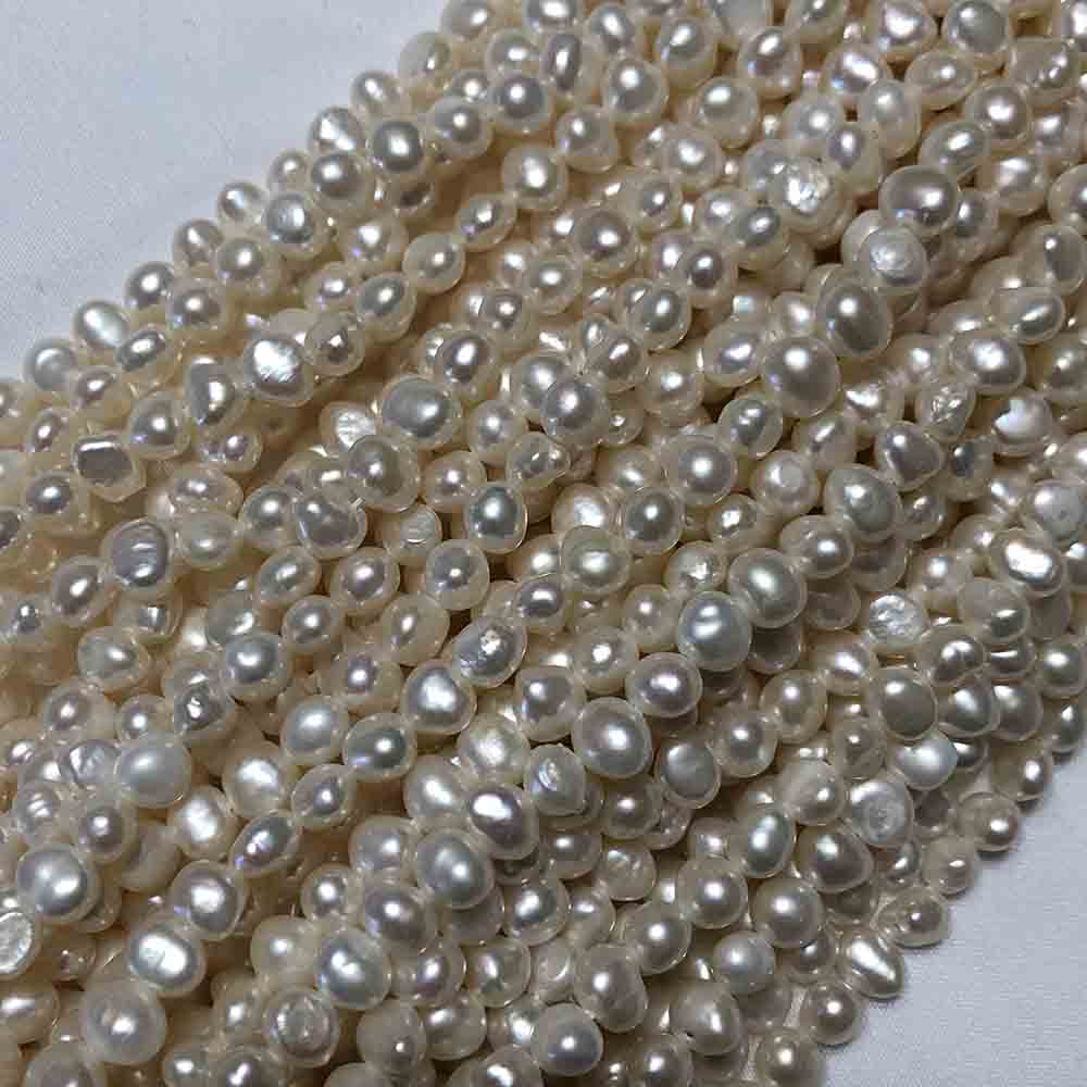 Small Cream Irregular Side Drilled Oblong Shape Cultured Pearls