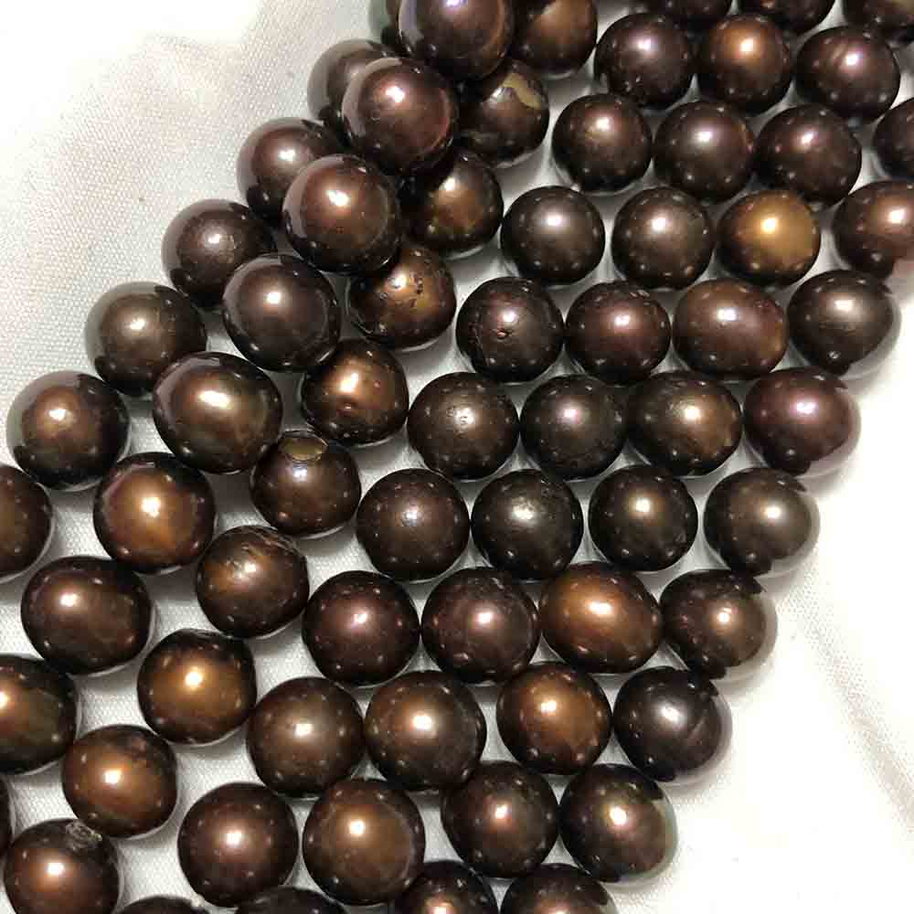 Medium Light Coffee Round Cultured Pearls