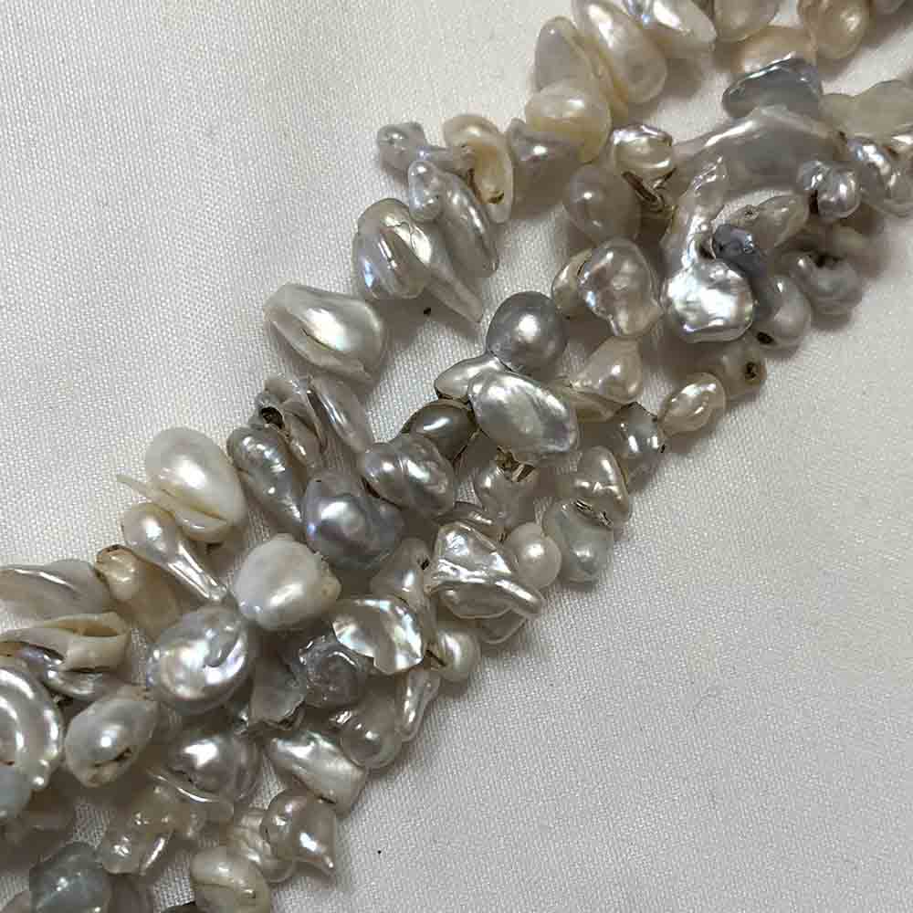 Small Silver Irregular Chip Cultured Pearls