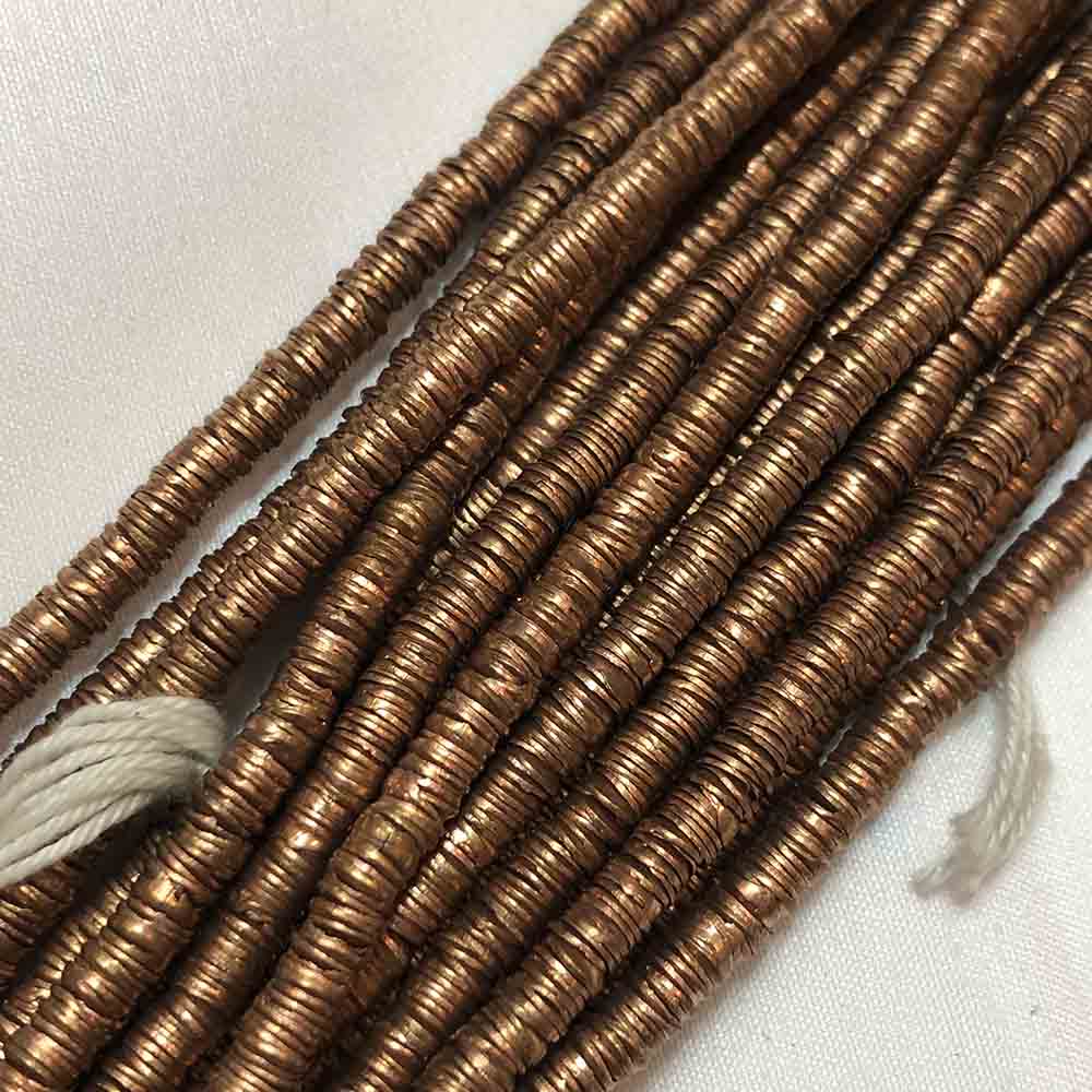 Medium Small Copper Plated Thin Heishi Metal Beads