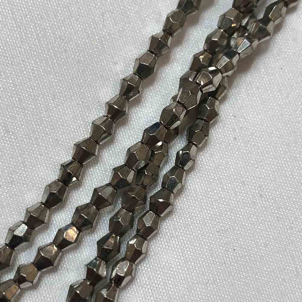 Small Light Gold Plate Bicone Faceted Metal Beads