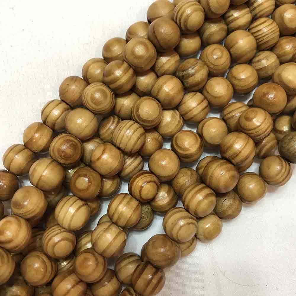 Large Light Tan Wood Round Beads