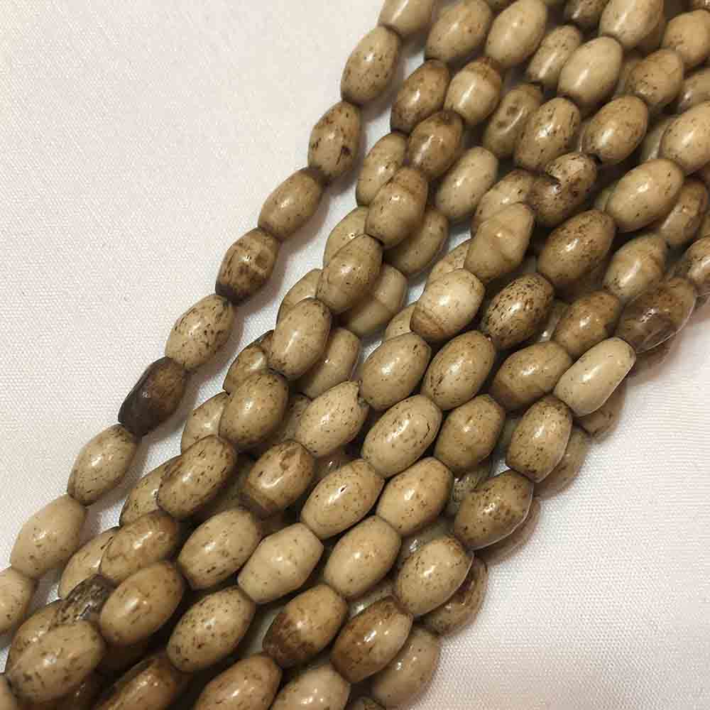 Medium Light Tan Wooden Oval Beads