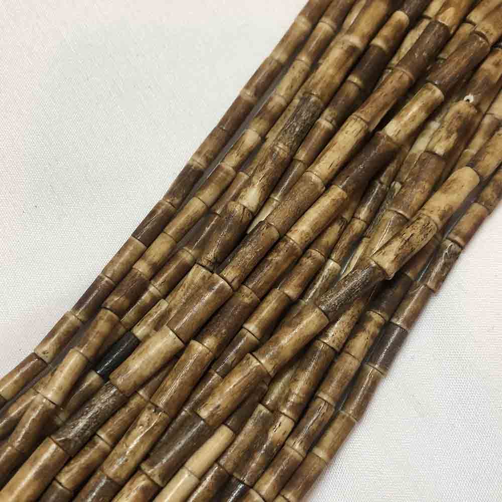 Medium Light Brown Wooden Tube Beads