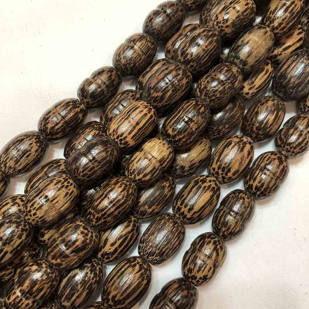 Large Brown Coconut Shell Oval Shaped Beads