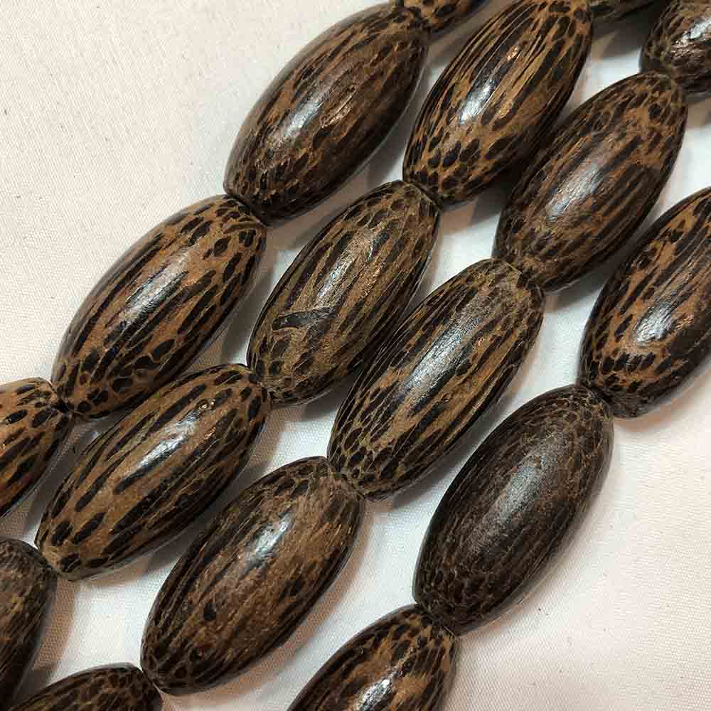 Large Brown Coconut Shell Oval Beads