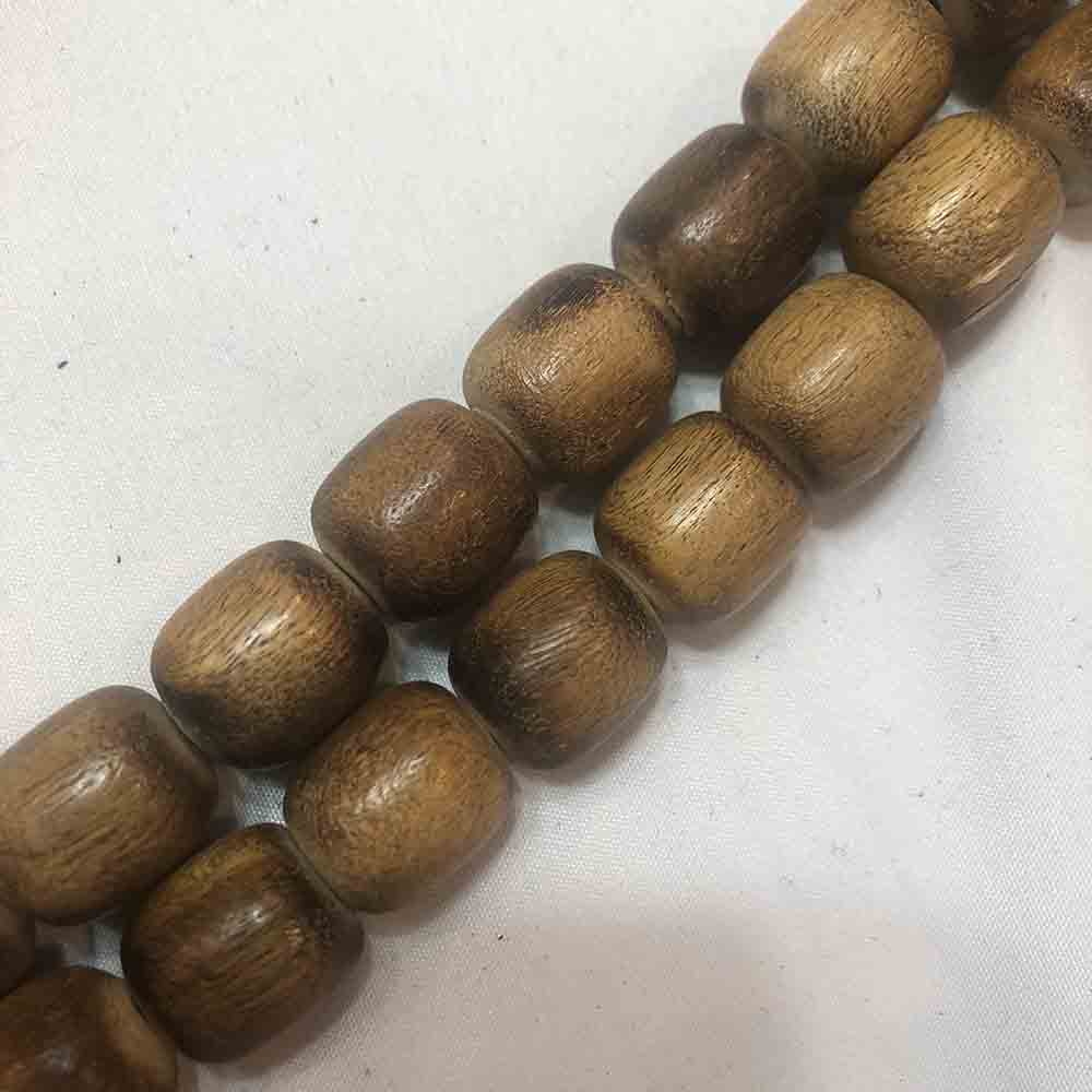 Large Light Brown Barrel Tube Shaped Wooden Beads