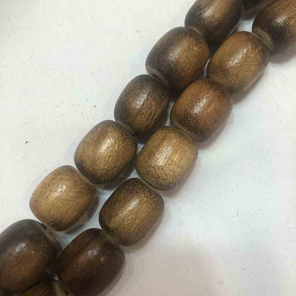 Medium Large Light Brown Barrel Tube Shaped Wooden Beads