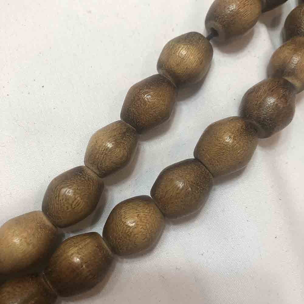 Medium Large Light Brown Bicone Shaped Wooden Beads