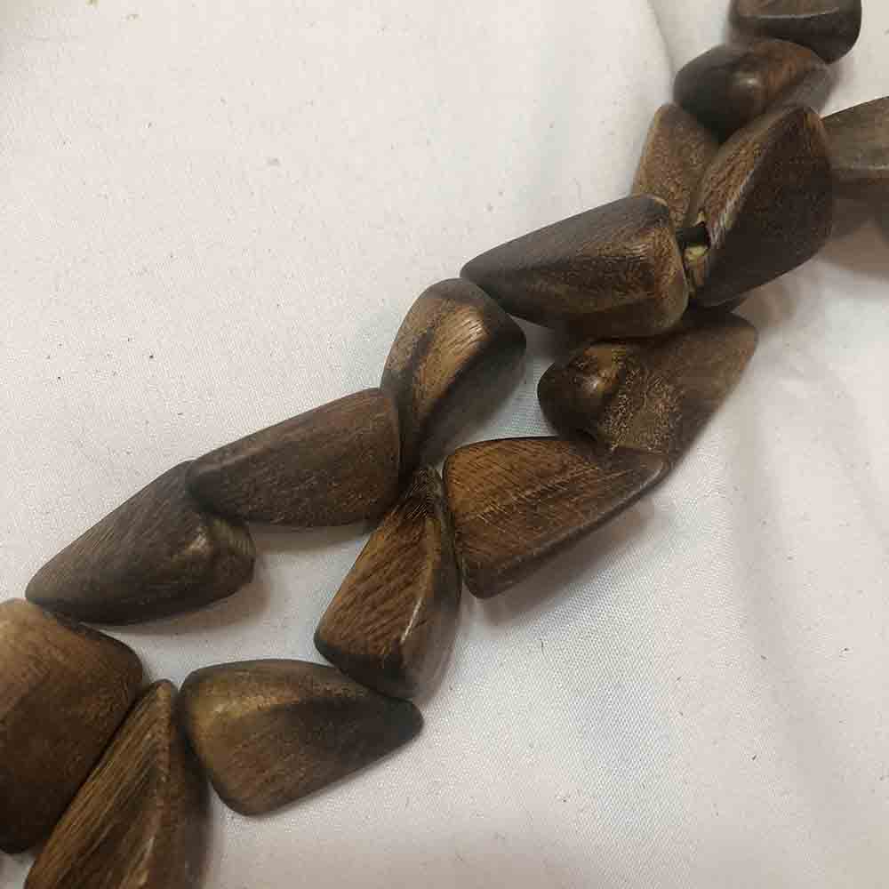 Large Brown Triangle Sail Shaped Wooden Beads